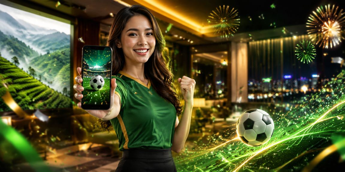 Pengguna Malaysia menggunakan aplikasi mudah alih th14 untuk melihat perlawanan bola sepak dan membuat taruhan